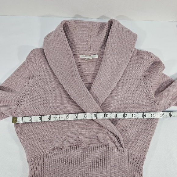 Vintage Petite Sophisticate Wool Blend V-Neck Collared Sweater Blush Pink Sz S - Picture 6 of 9